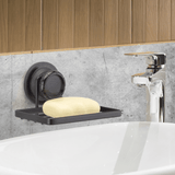Jabonera de Pared con Fijación de Succión Negra