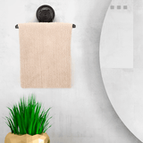 Toallero de Lavabo con Fijación de Succión Ventosa Negro