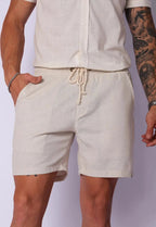 Bermudas de Lino Beige para Hombre