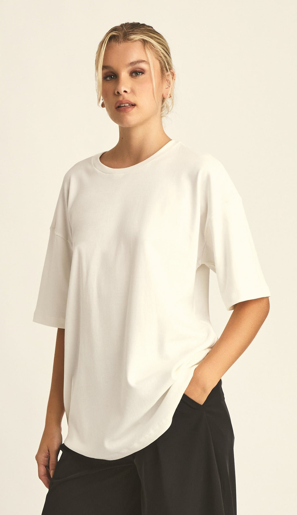 Camiseta de Algodón Egipcio Off White