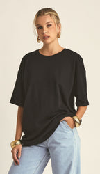 Camiseta de Algodón Egipcio Negra