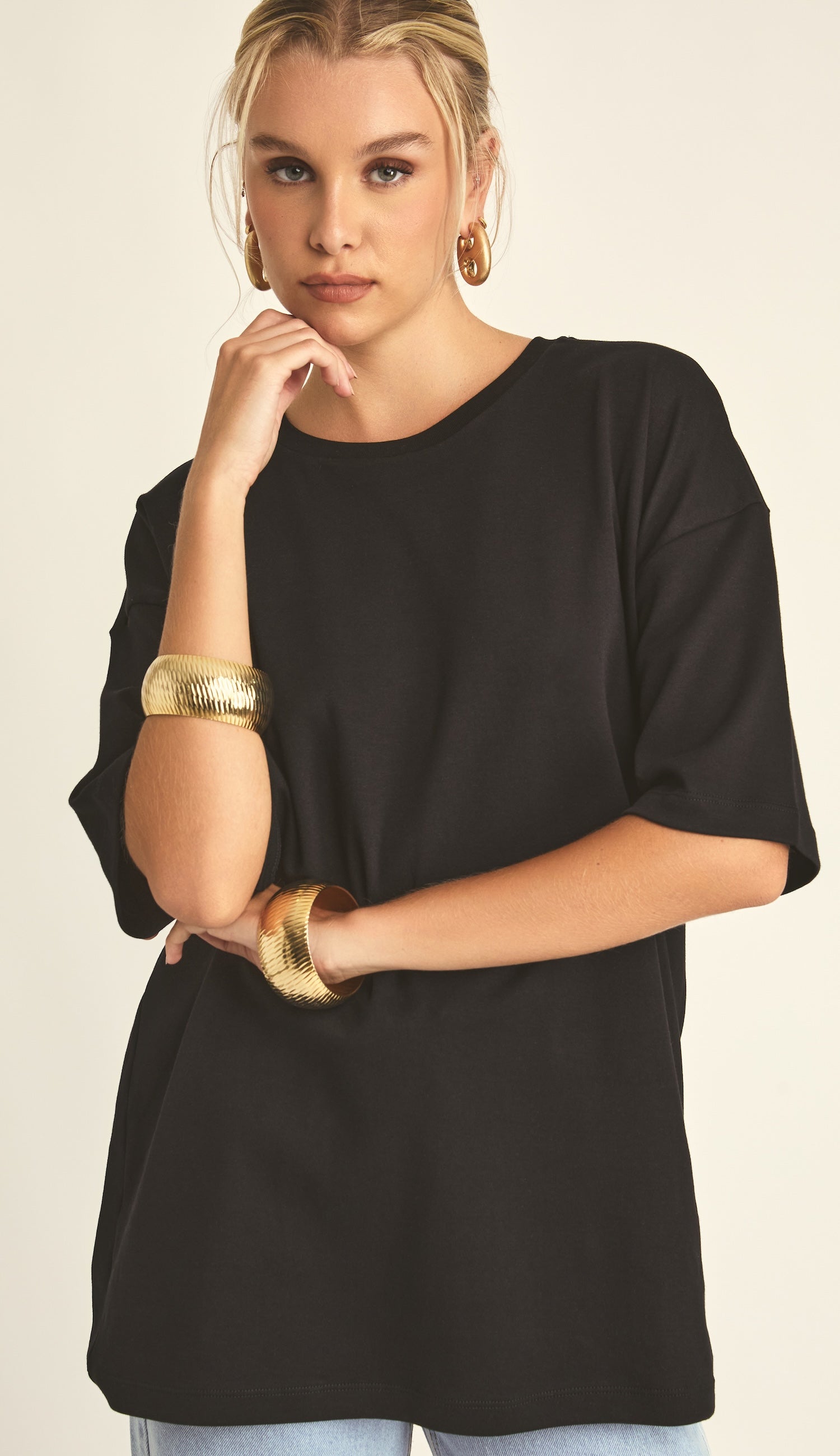 Camiseta de Algodón Egipcio Negra