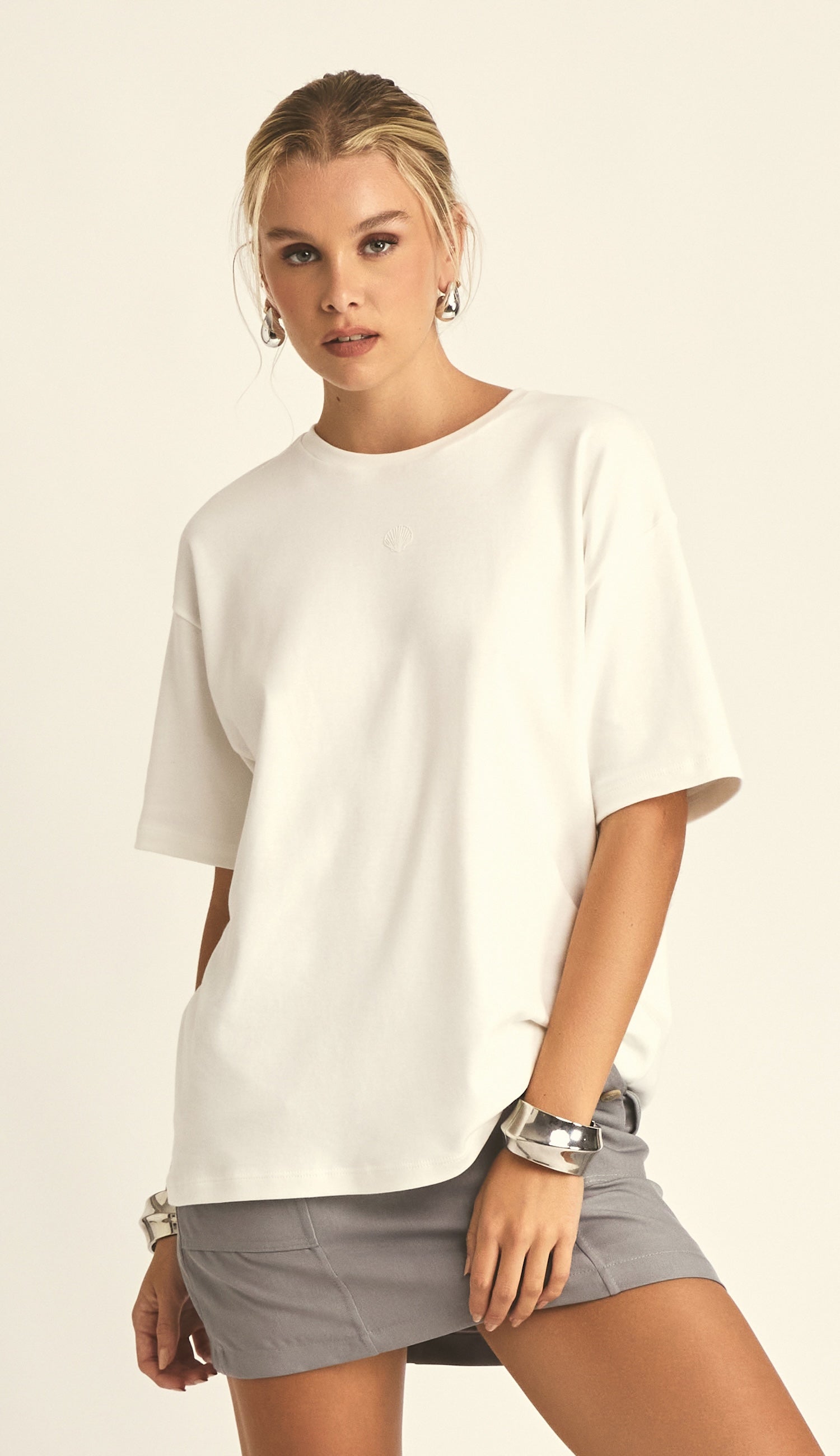 Camiseta de Algodón Egipcio Off White