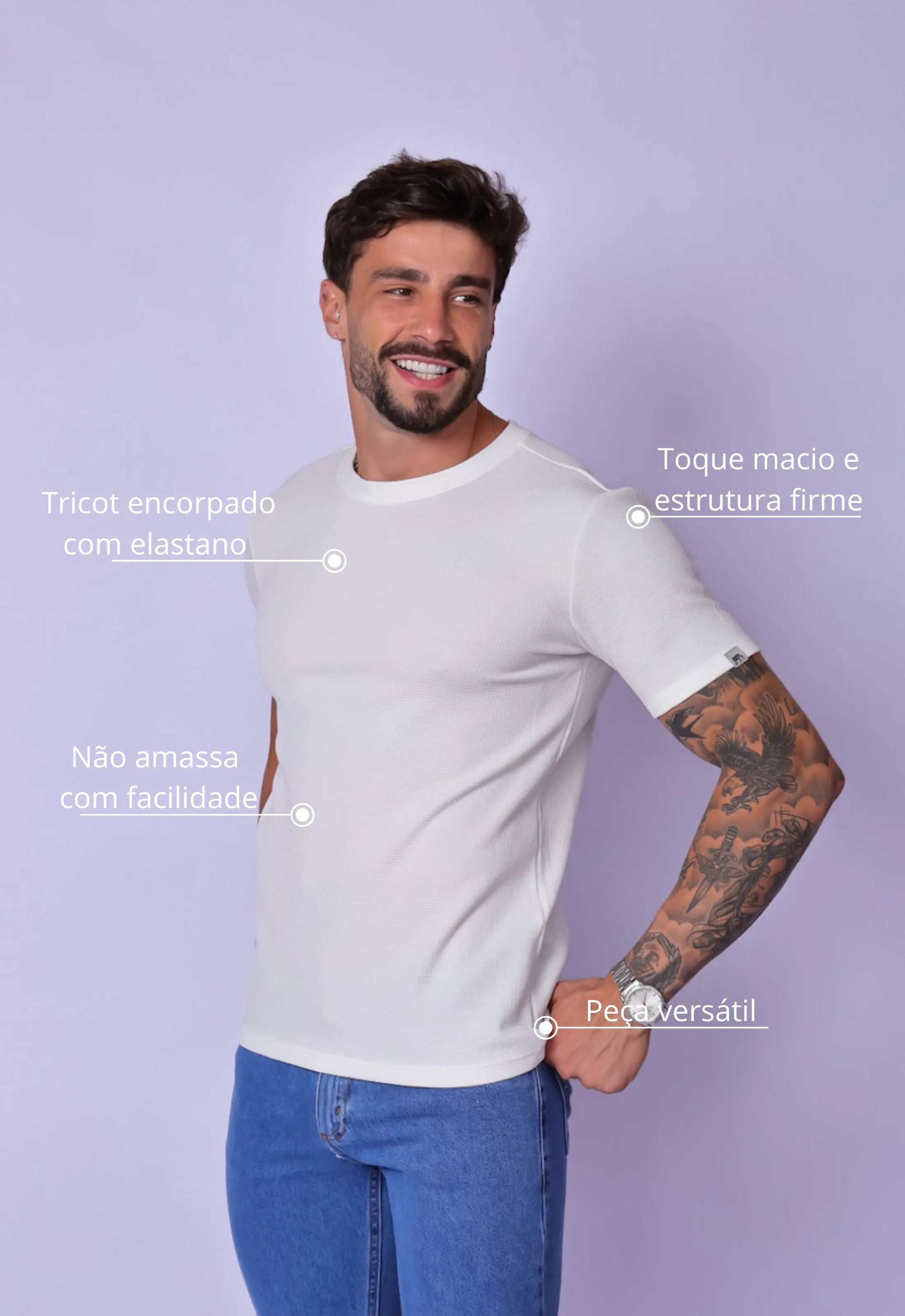 Camiseta de Hombre de Tricot Blanca