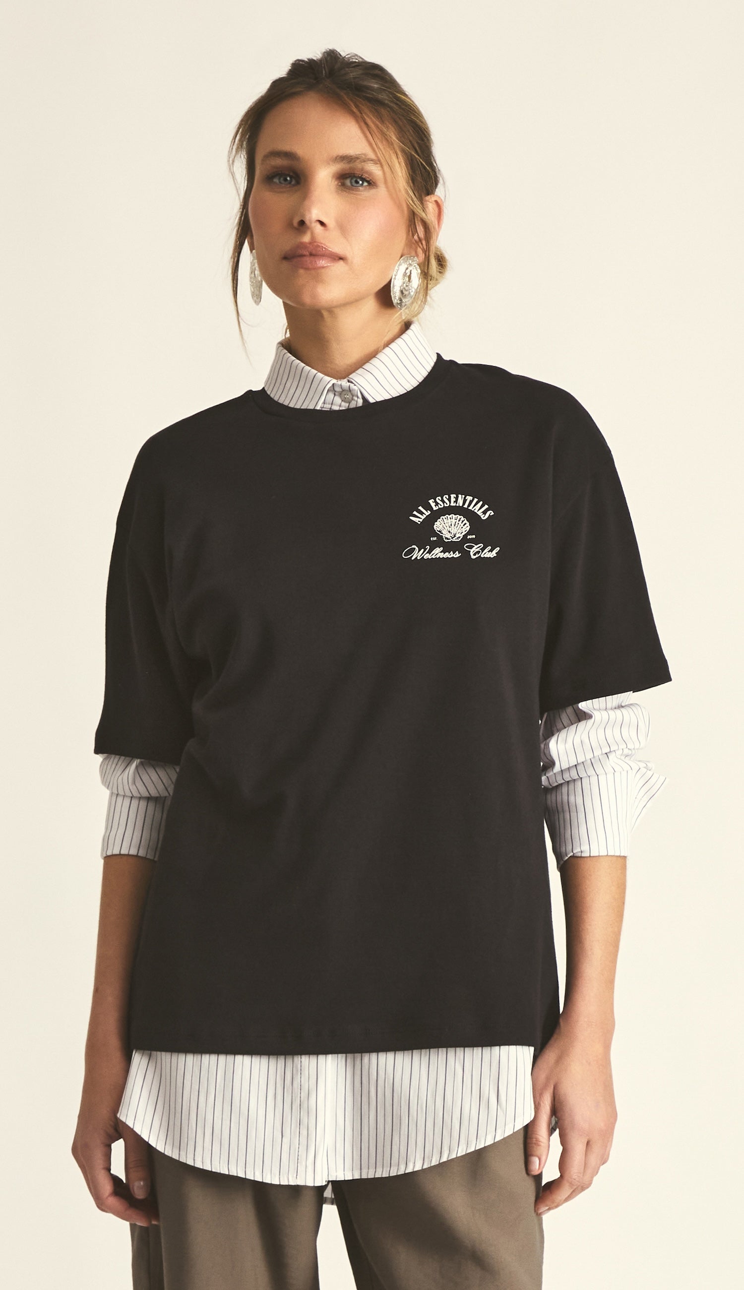 Camiseta de Algodón Egipcio Negra