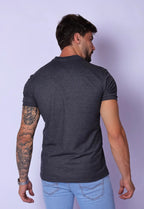 Camiseta con cuello padre y cremallera