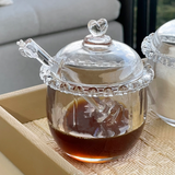 Tarro de Cristal de Plomo con Pinza y Detalles en Forma de Corazón