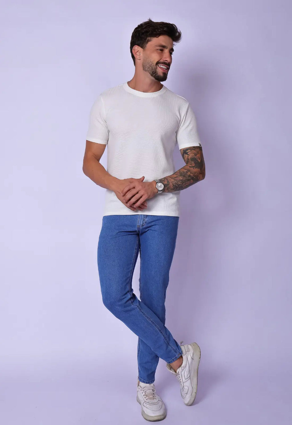 Camiseta de Hombre de Tricot Blanca
