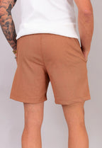 Shorts de lino color terracota para hombre