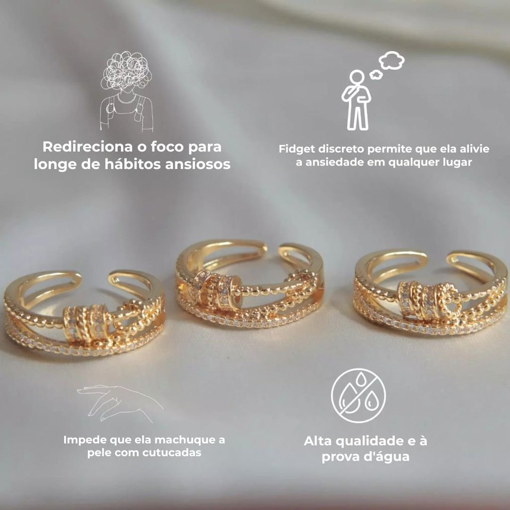 Anti-Angst-Ring 18k Vergoldet MännerRaum