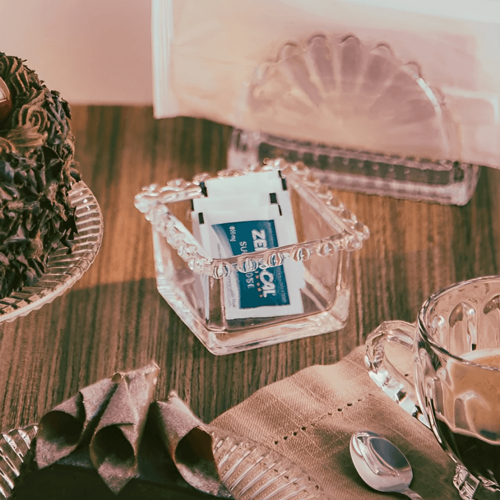 Tazón Cuadrado de Cristal Transparente Corazón Perla 8,5cm