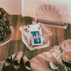 Tazón Cuadrado de Cristal Transparente Corazón Perla 8,5cm