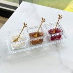 Tazón Cuadrado de Cristal Transparente Corazón Perla 8,5cm