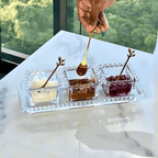 Tazón Cuadrado de Cristal Transparente Corazón Perla 8,5cm