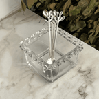 Tazón Cuadrado de Cristal Transparente Corazón Perla 8,5cm