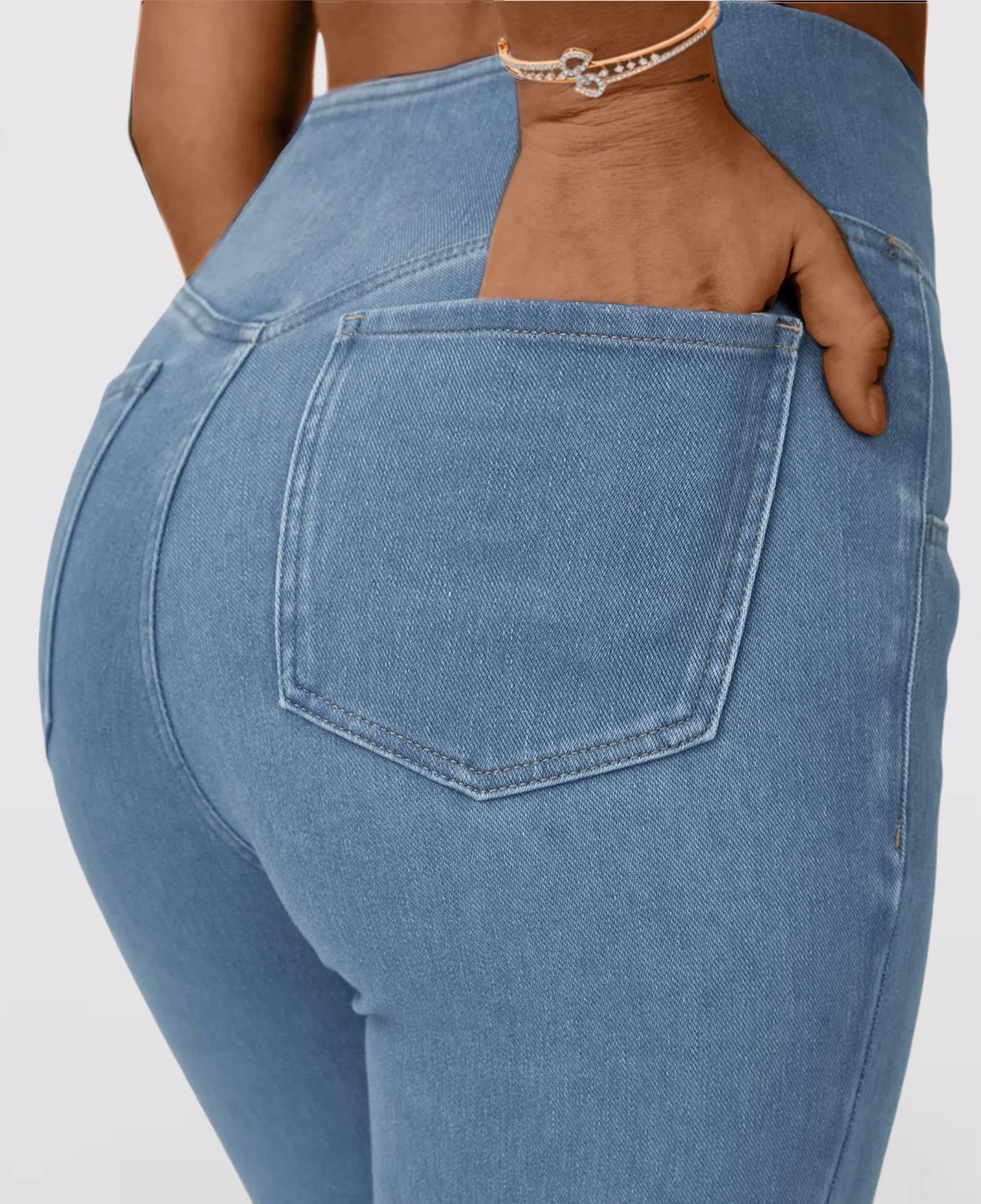 Herren Hose Jeans mit Gekreuztem Hohem Bund MännerRaum