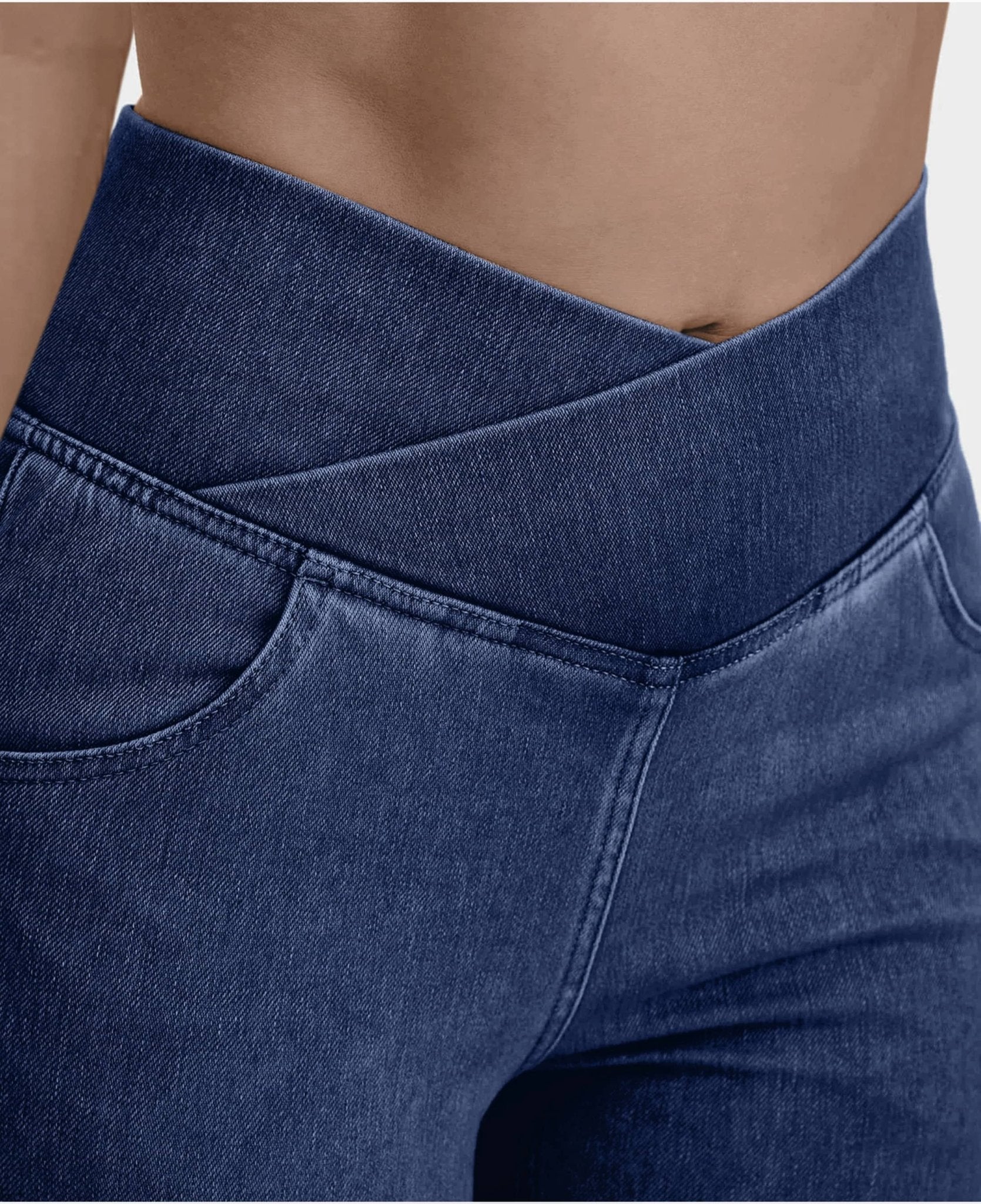 Herren Hose Jeans mit Gekreuztem Hohem Bund MännerRaum