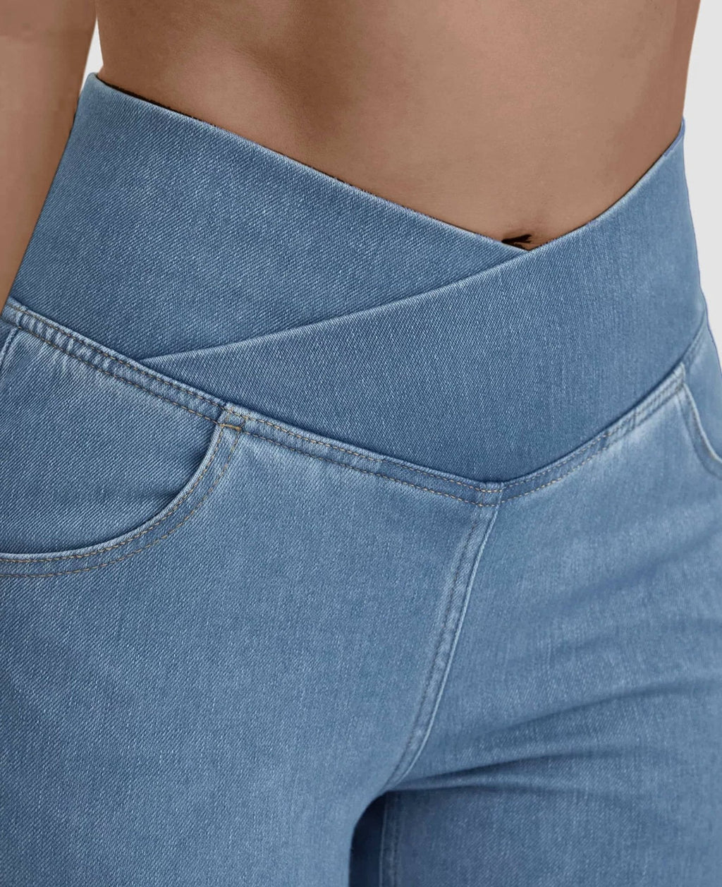 Herren Hose Jeans mit Gekreuztem Hohem Bund MännerRaum
