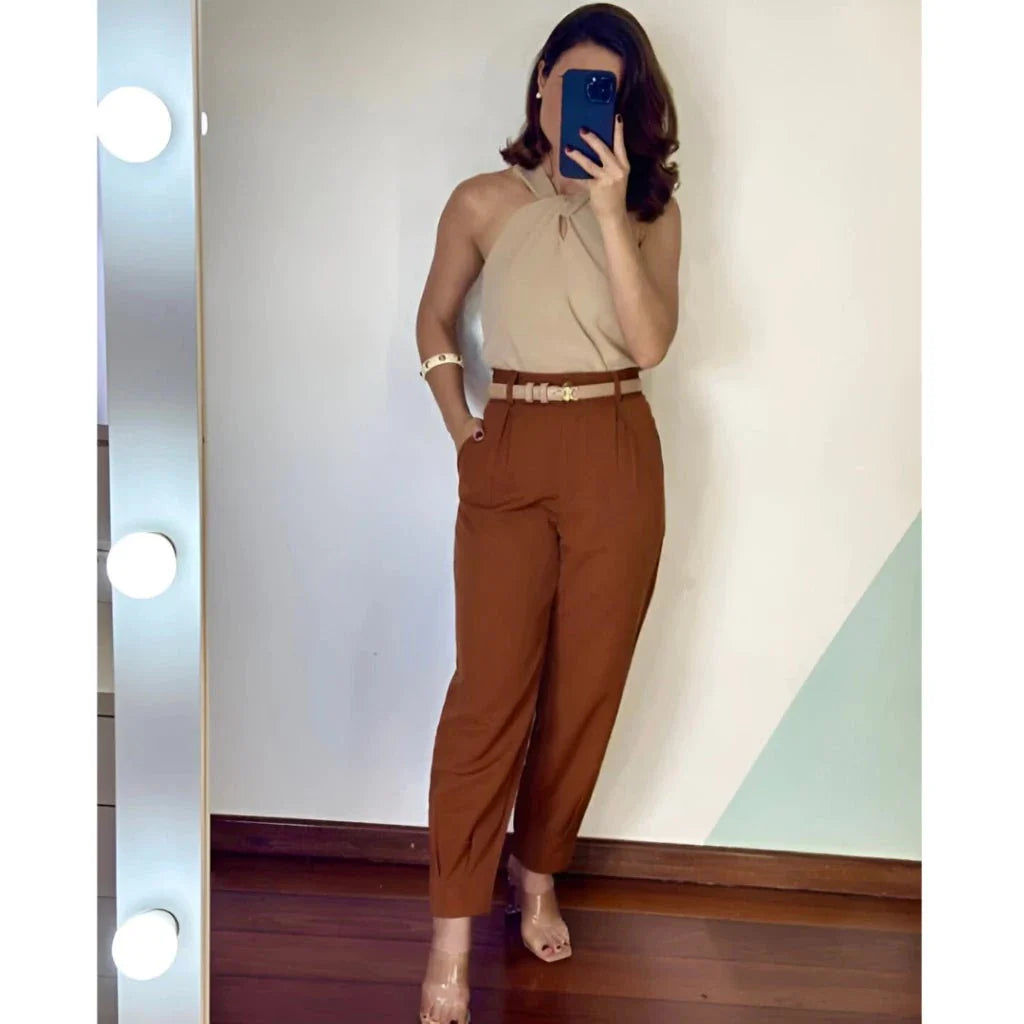 Pantalón Jogger Zanahoria en Sastrería con Cinturón