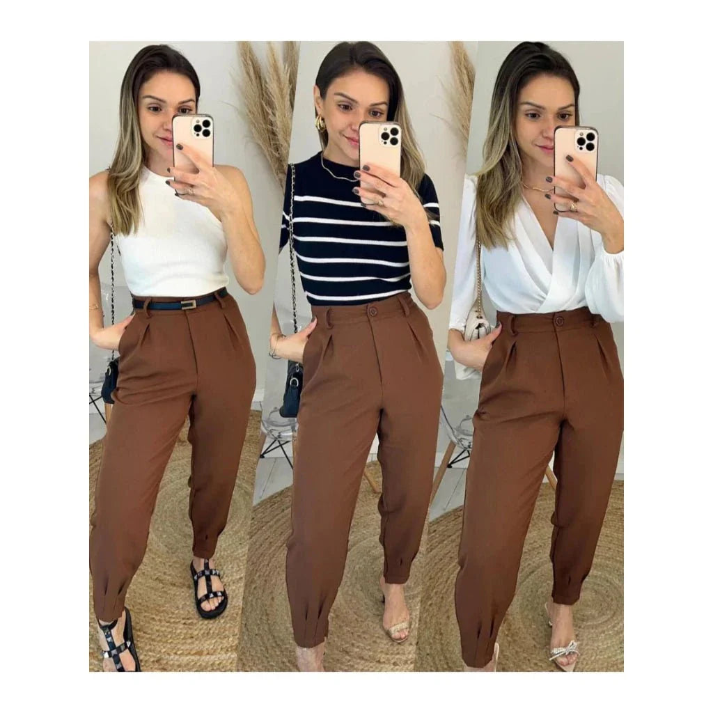 Pantalón Jogger Zanahoria en Sastrería con Cinturón