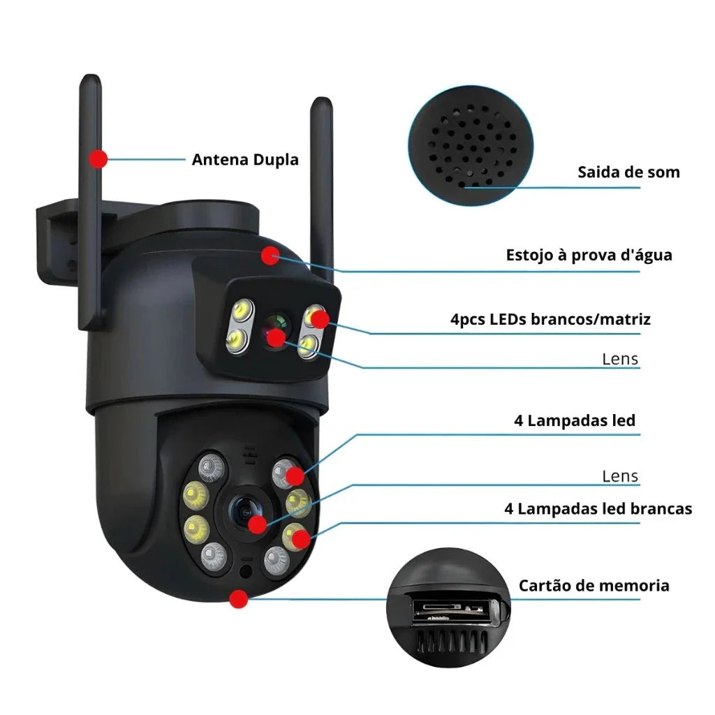 Cámara de Seguridad Doble IP66