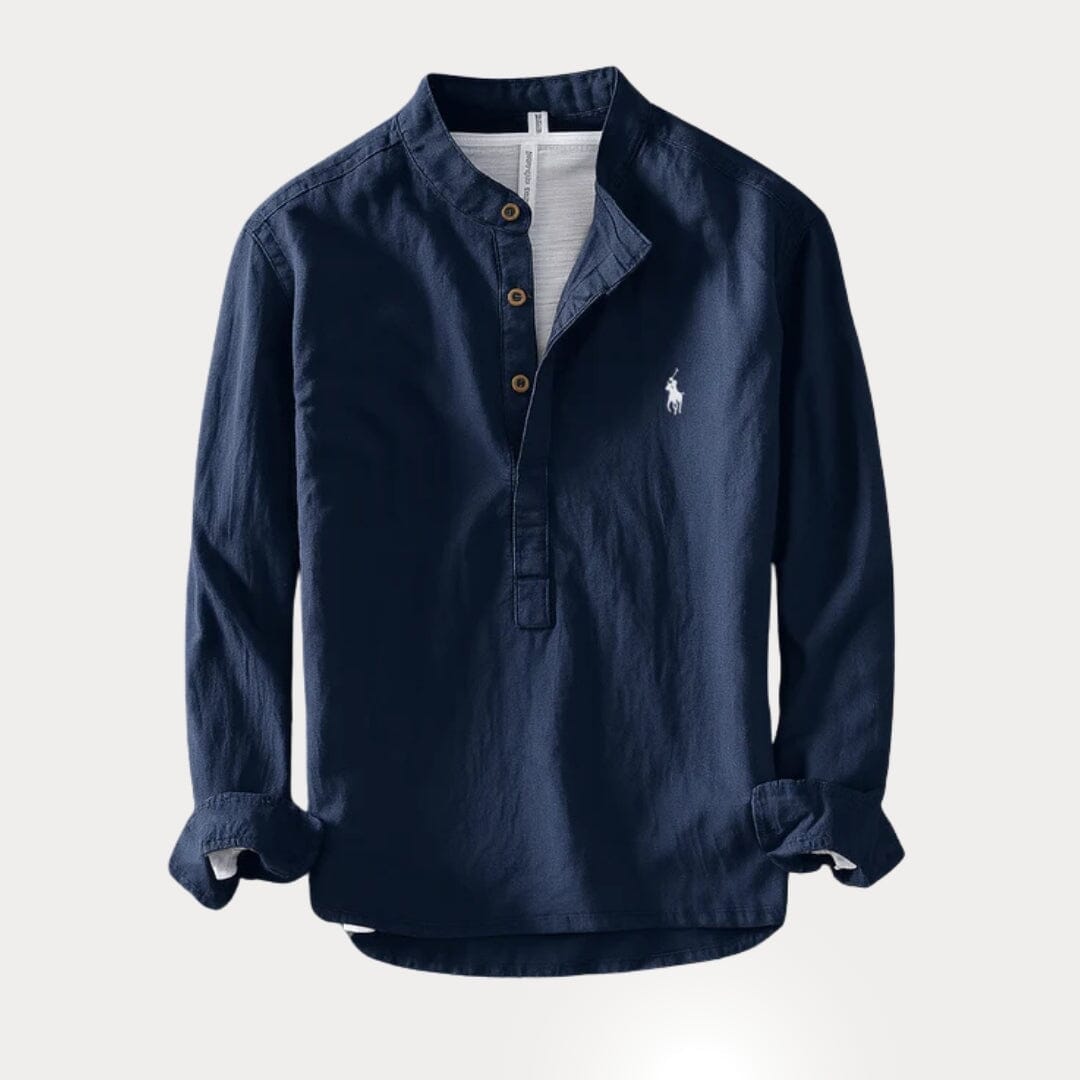 Camisa Masculina RL™ Cuello Padre – Lino con Algodón