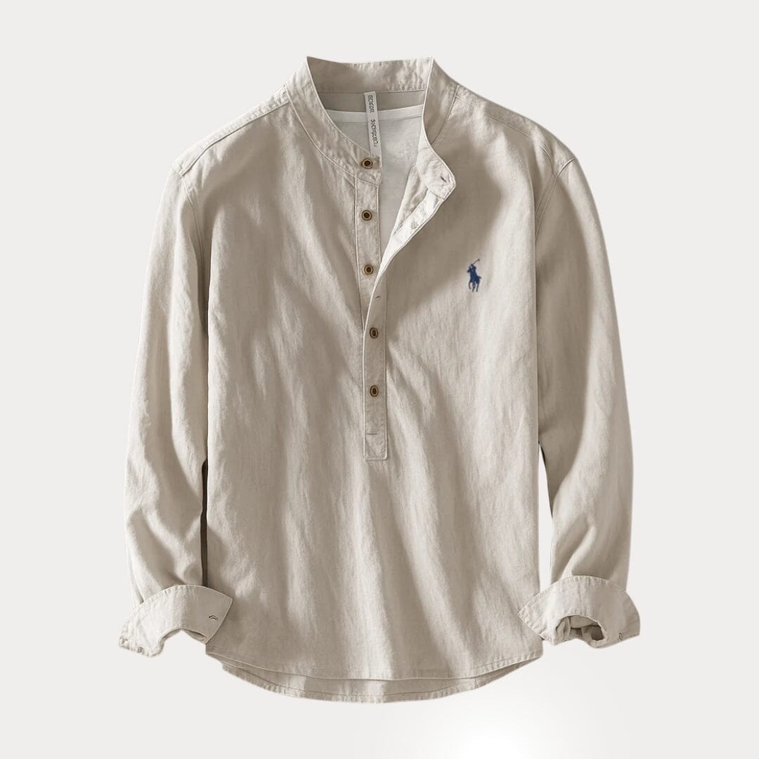 Camisa Masculina RL™ Cuello Padre – Lino con Algodón