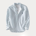 Camisa Masculina RL™ Cuello Padre – Lino con Algodón