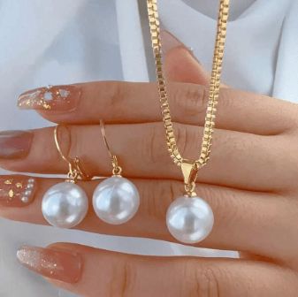 Conjunto de Joyas Vintage de Perlas