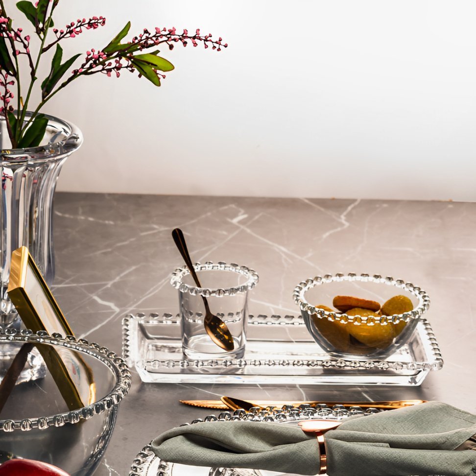 Vaso de Cristal de Plomo para Cubiertos con Detalles en Forma de Corazón