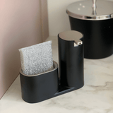 Dispensador para Detergente y Esponja Negro con Cromado