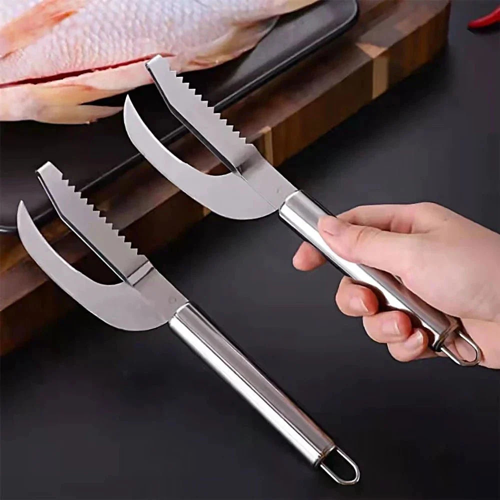 FishScaler - Cuchillo de Acero Inoxidable 3 en 1 para Limpieza de Pescado