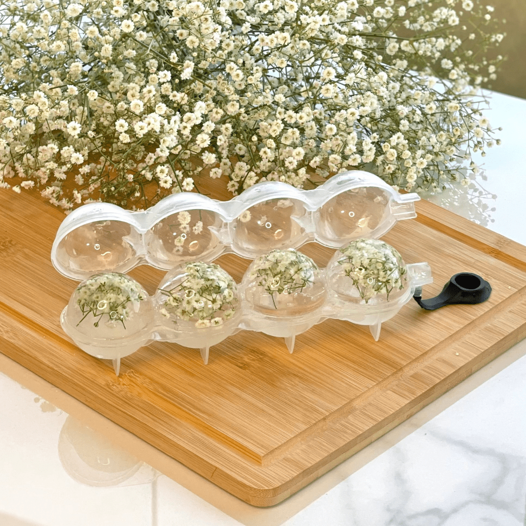 Molde de Plástico para Hielo 4 Cavidades Redondas 250ml