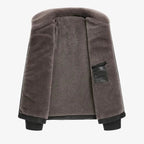 Chaqueta Masculina de Cuero con Forro de Cachemira