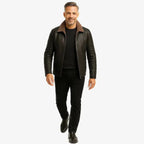 Chaqueta Masculina de Cuero con Forro de Cachemira