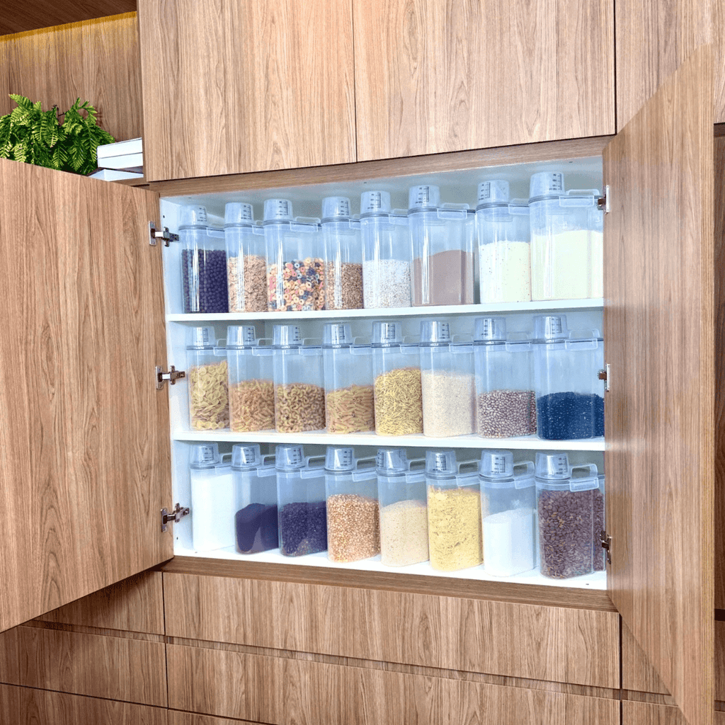 Conjunto de 4 Tarros Herméticos para Alimentos con Taza Medidora de 2,5 Litros