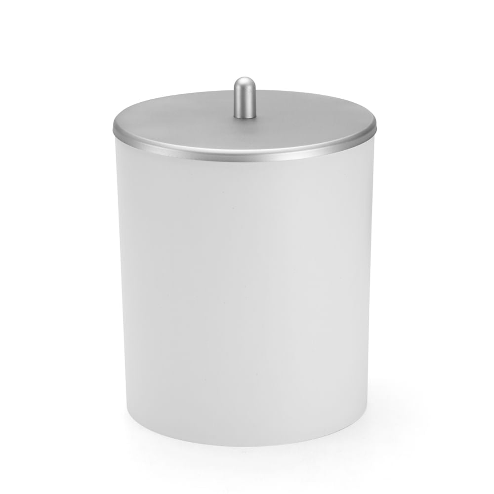 Tacho de Basura de 5 Litros Blanco con Cromado Mate