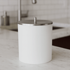 Tacho de Basura de 5 Litros Blanco con Cromado Mate