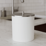 Tacho de Basura de 5 Litros Blanco con Cromado Mate