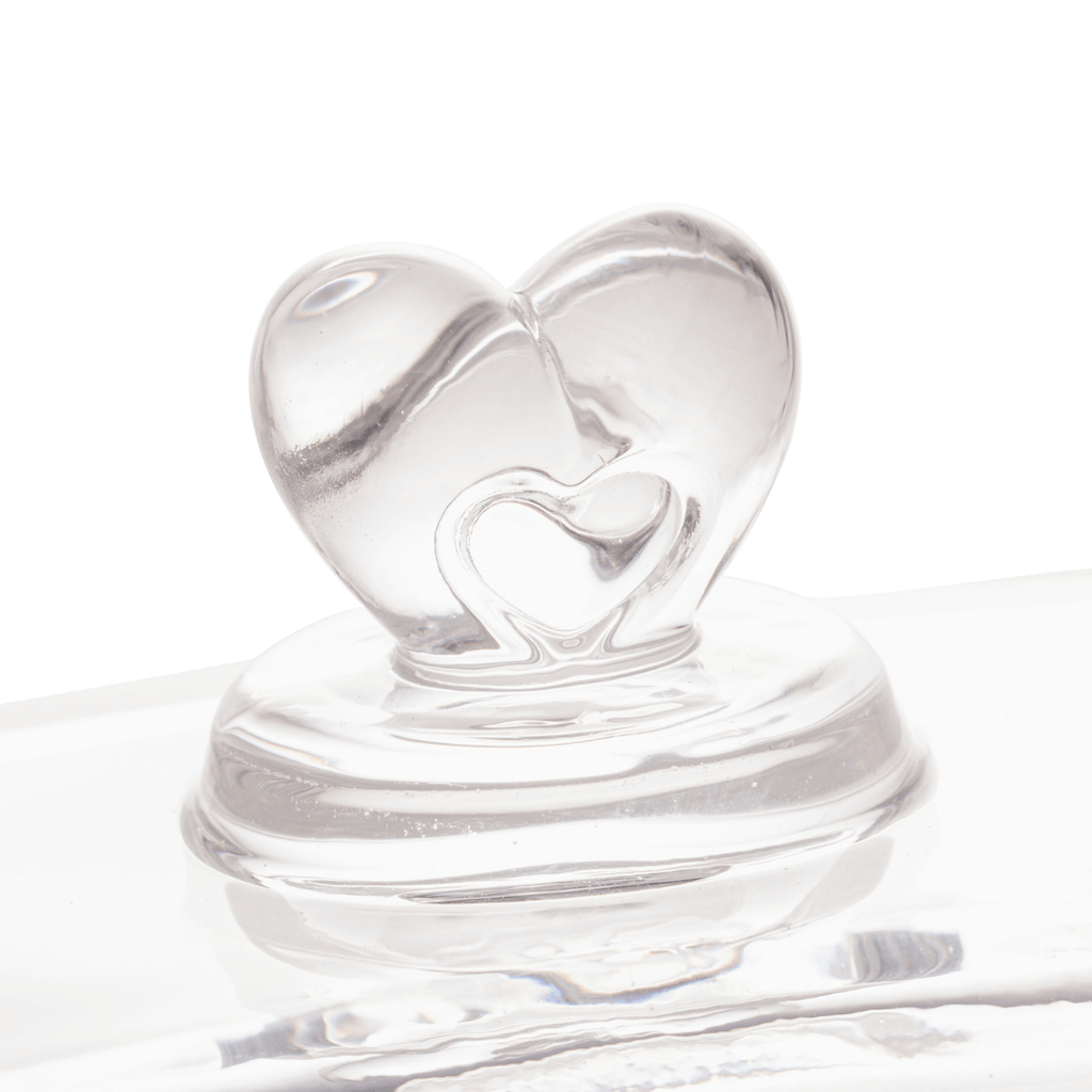 Mantequera de Cristal con Tapa en Forma de Corazón 17cm