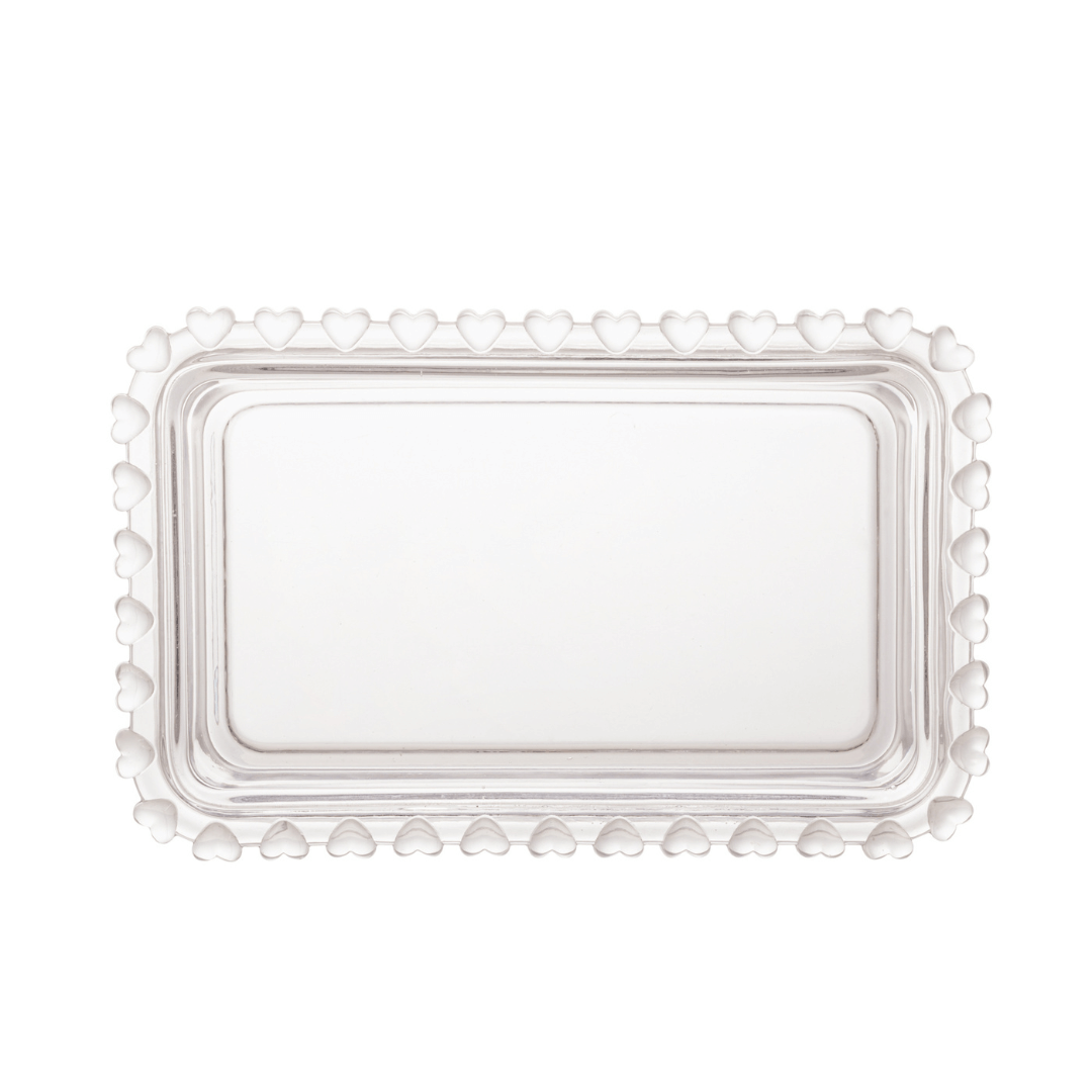 Mantequera de Cristal con Tapa en Forma de Corazón 17cm