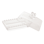 Mantequera de Cristal con Tapa en Forma de Corazón 17cm