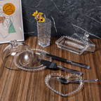 Mantequera de Cristal con Tapa en Forma de Corazón 17cm