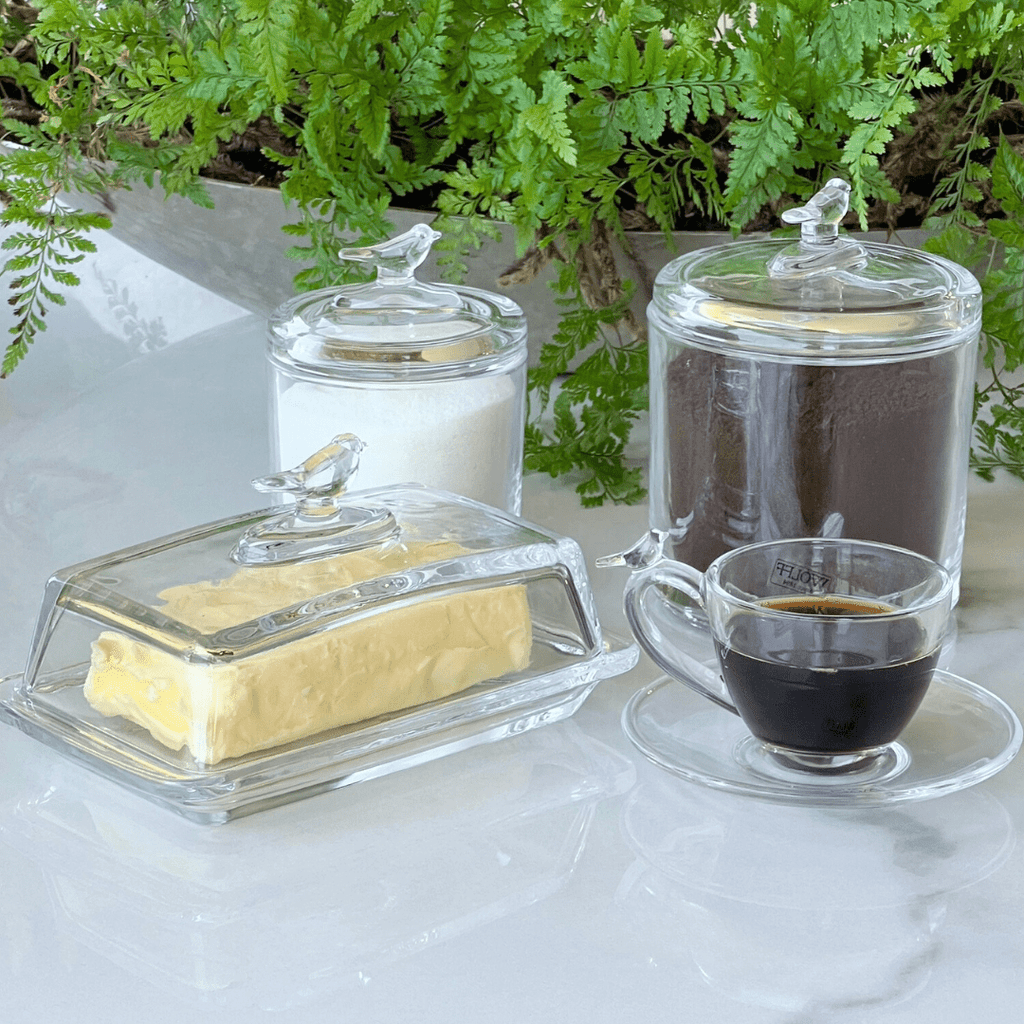 Mantequera Rectangular con Tapa de Cristal 18cm