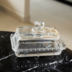 Mantequera de Cristal con Tapa en Forma de Corazón 17cm