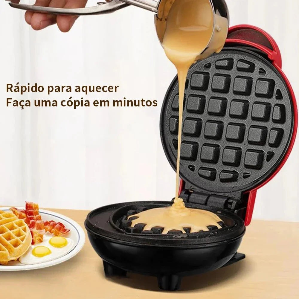 Mini Máquina de Waffles Eléctrica Portátil
