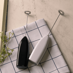 Mezclador Eléctrico Compacto para Bebidas de Acero Inoxidable y Plástico Blanco