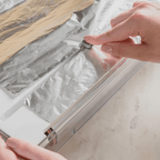 Organizador y Cortador de Rollos Doble Transparente Blanco