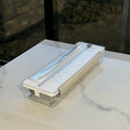 Organizador y Cortador de Rollos Doble Transparente Blanco