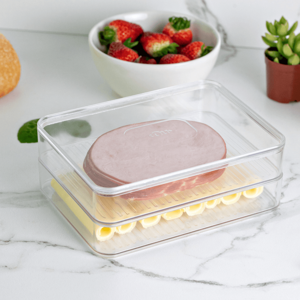 Organizador de Fiambres Doble Transparente Natural